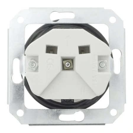 2x Gniazdo Schuko okrągłe + Gniazdo USB A+C 4A czarne z ramką potrójną jasne drewno, montaż podtynkowy, Ceramic Loft