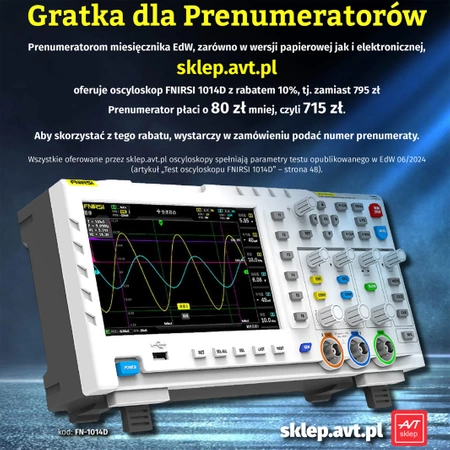 Oscyloskop dwukanałowy 100MHz; Generator sygnału DDS, FNIRSI 1014D