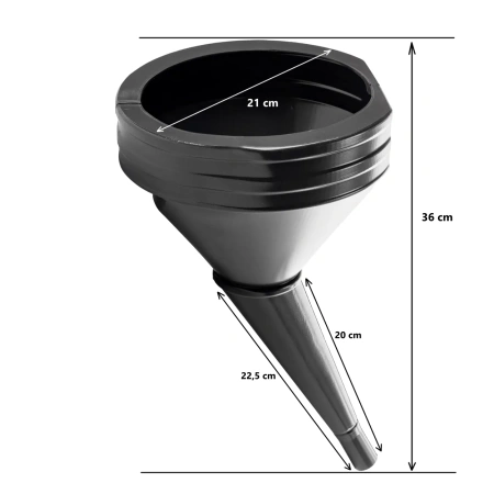 Lejek do paliwa cieczy benzyny duży skośny 21 cm AMIO-02460