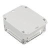 Obudowa hermetyczna ZP120.120.60UJPH, 119,9 × 119,9 × 60 mm, ABS+PC, jasnoszara, z uchem, z przezroczystym wieczkiem, Kradex