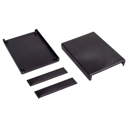 Obudowa uniwersalna Z19, 128 × 94 × 25 mm, ABS, czarna, z panelami bocznymi, Kradex