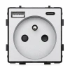 Gniazdko elektryczne z uziemieniem z USB A+C 20W grafitowe podtynkowe (moduł bez ramki) - TAWOIA Glass