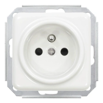 Gniazdo elektryczne ceramiczne kwadratowe bez ramki, montaż podtynkowy, kolor biały Ceramic Loft