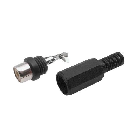 Gniazdo RCA na kabel, czarny