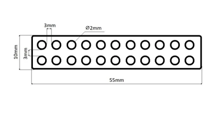 Zestaw 10 łączników metalowych płaskich 10x55mm