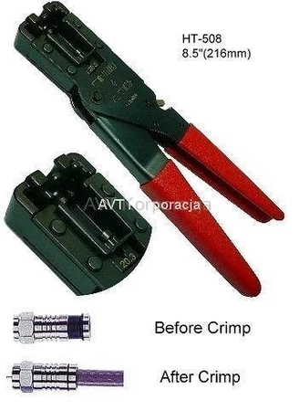 Zaciskarka złączy kompresowanych typu F na kabel RG59 i RG6 Hanlong HT-508