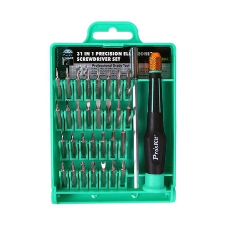 Zestaw bitów precyzyjnych z rączką i przedłużką, 31 szt, Proskit SD-9802