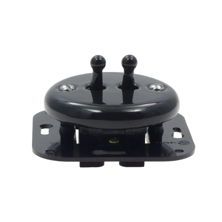 Włącznik światła podwójny dźwigniowy ceramiczny, okrągły podtynkowy czarny Ceramic Loft