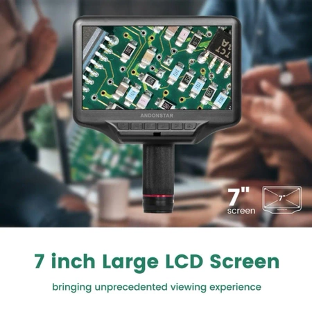 Mikroskop HDMI do lutowania SMD, serwisu elektroniki i kontroli PCB, ekran 7″ – Andonstar AD407