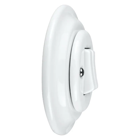 Włącznik światła podwójny z ramką, ceramiczny, montaż podtynkowy, kolor biały Ceramic Loft