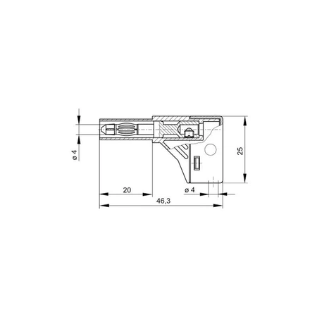 Wtyk bezpieczny 4mm przykręcany kątowy 24A, żółty