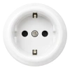Gniazdo elektryczne Schuko okrągłe białe ceramiczne natynkowe - Ceramic Classic Loft