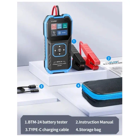 Samochodowy Tester akumulatorów 12/24V BTM-24 FNIRSI