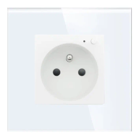 Gniazdko Smart WiFi i Bluetooth - białe podtynkowe z ramką szklaną - TAWOIA Smart Home