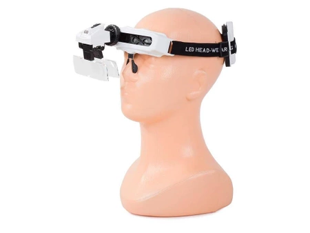Lupa nagłowna LED czołowa, okulary 28x. Model 9892E1