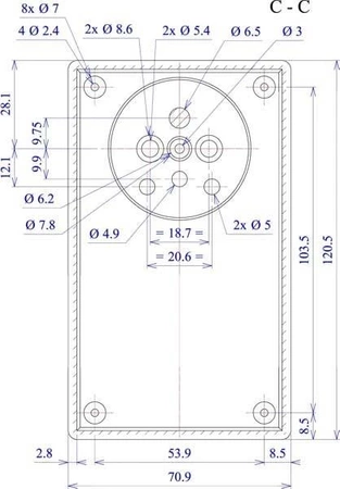 Obudowa 70x120, h=46mm, do zasilacza, Z27