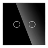 Włącznik dotykowy szklany podwójny 800W - czarny - Tawoia Glass