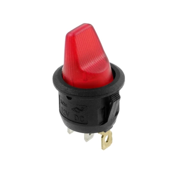 Włącznik ON-OFF dźwigniowy KCD1-101R czerwony 6A/250V podświetlenie 12V