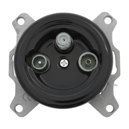 Gniazdo Ethernet Cat6 x2 + Gniazdo elektryczne + Gniazdo TV/SAT z ramką potrójną, czarne, montaż podtynkowy, Ceramic Loft