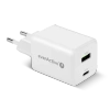 Ładowarka sieciowa everActive GaN SC-450Q z gniazdem USB oraz USB-C PD PPS QC4+ 45W