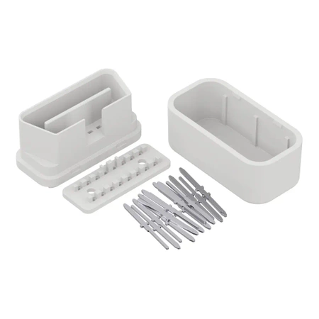 Obudowa OBD MINI z męskim wtykiem, komplet, ABS, jasnoszara, Kradex ZOBD MINI SET J