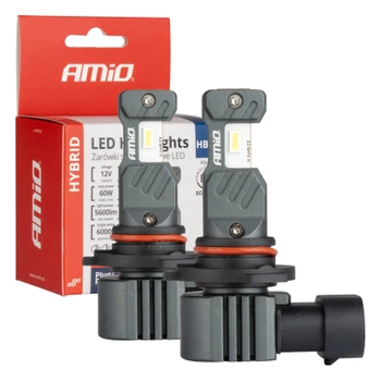 Żarówka samochodowa LED 2szt HB4 9006 6000K Canbus 60W AMIO-04118 seria HYBRID AMIO-04118