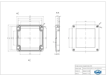 Obudowa hermetyczna ZP105.105.60 jasnoszara ABS