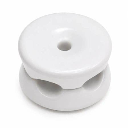 Uchwyt kabla ceramiczny biały 33×18 mm na 2 przewody - Ceramic Classic Loft