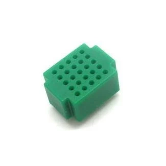 Mini płytka stykowa, 25 pól, bez lutowania, raster 2,54 mm, zielona