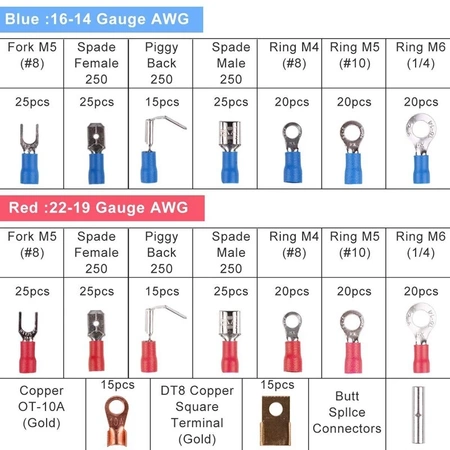 Zestaw konektorów i rurek termokurczliwych 678 elementów, E6087