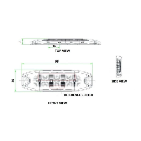 Lampa błyskowa/strobo pomarańczowa SLIM 4LED x 3W R65 R10, DC12V/24V