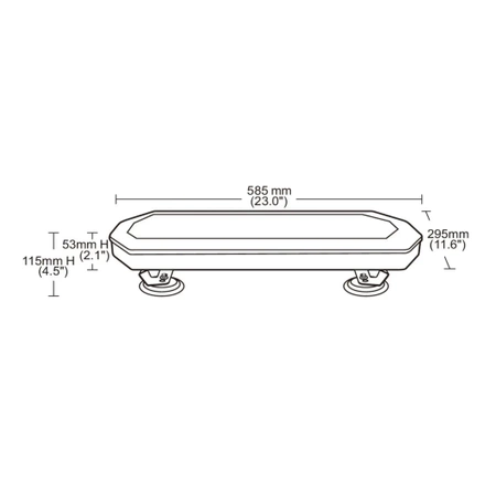Belka ostrzegawcza LED na dach pojazdu, 58 cm, 48W, 200 LED, światło pomarańczowe, magnes, R65 R10, BLK0045