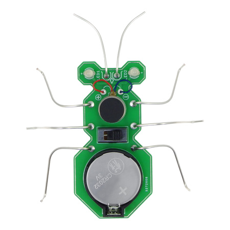 ROBO-BUG DIY - Zielony wędrujący robaczek LED do zlutowania