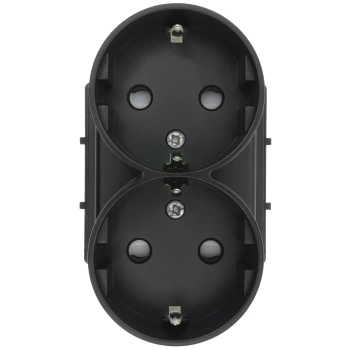 Moduł - Gniazdo elektryczne Schuko podwójne - czarny - Tawoia Glass