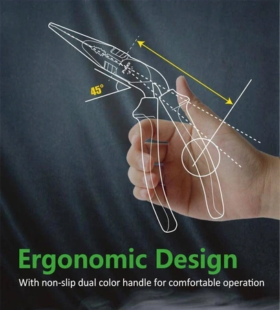 Szczypce PM-943 wygięte 45° obcinaczki Cu 2.6mm/stal 2mm Proskit
