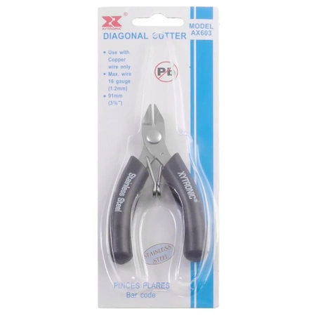 Cążki boczne Cu 1.2mm, 91mm, profesjonalne mini, Xytronic AX603