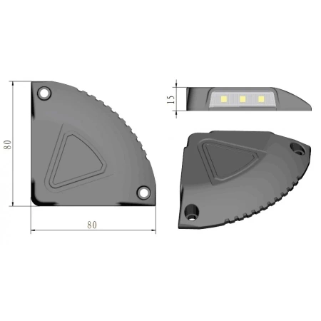 Lampa ostrzegawcza LED do pojazdu, 2W, 4 LED, światło pomarańczowe, śruby, R10, 12V/24V, L1983