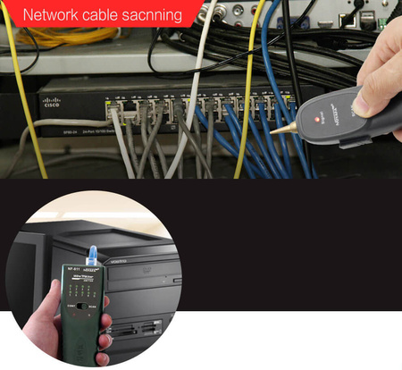 Szukacz par przewodów, Tester LAN (RJ45 RJ11) Noyafa NF811