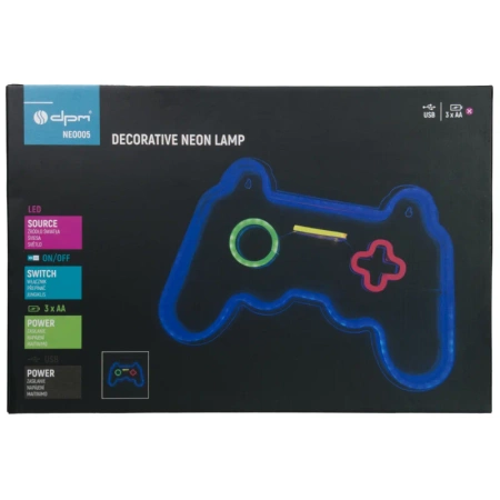 Neon LED "gamepad", dekoracja LED 41x27,5cm zasilanie z baterii lub USB