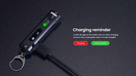 Latarka ręczna - brelok LED Xtar T1 500 lumenów, ładowanie USB-C