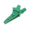 Krokodylek bezpieczny, rozwarcie 25mm, gniazdo 4mm, zielony
