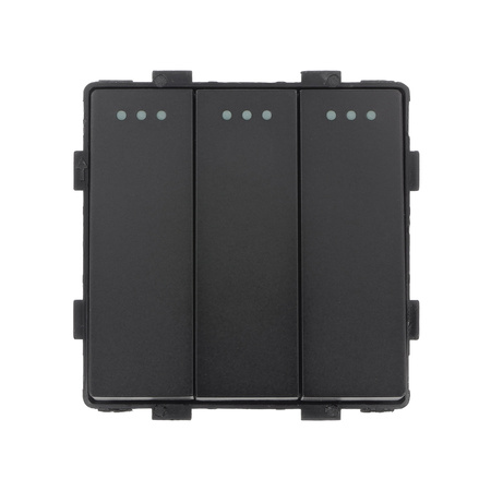 Włącznik światła szklany schodowy potrójny - czarny - Tawoia Glass