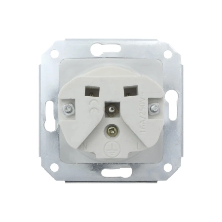 Gniazdo elektryczne ceramiczne kwadratowe bez ramki, montaż podtynkowy, kolor biały Ceramic Loft