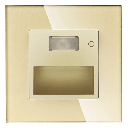 Lampka schodowa LED 230V 1.5W z czujką ruchu - szklana ramka - złoty - Tawoia Glass