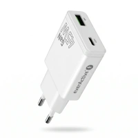 Ładowarka sieciowa GaN 45W USB-C PD + USB-A QC3.0 - super slim everActive SC-460Q
