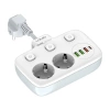 Listwa zasilająca 2 gniazda + 3× USB, 10 A, z włącznikiem, biała, LDNIO