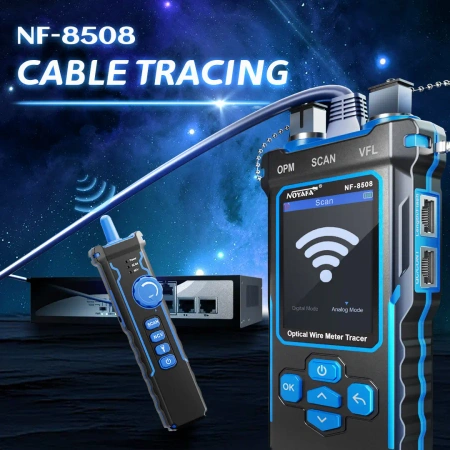 Tester kabli sieciowych LAN i światłowodów 9w1 z PoE, VFL i OPM, Noyafa NF-8508