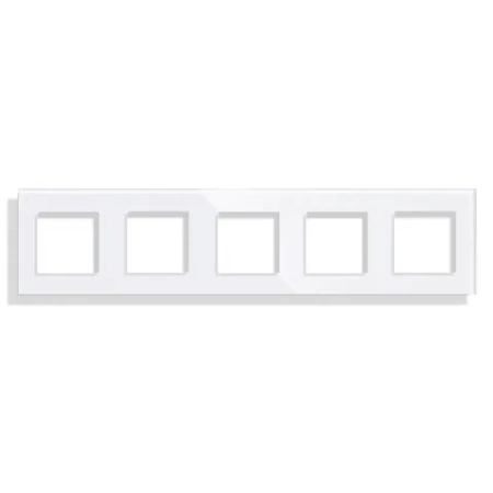 Ramka szklana - pięciokrotna - biała - do modułów Tawoia Glass