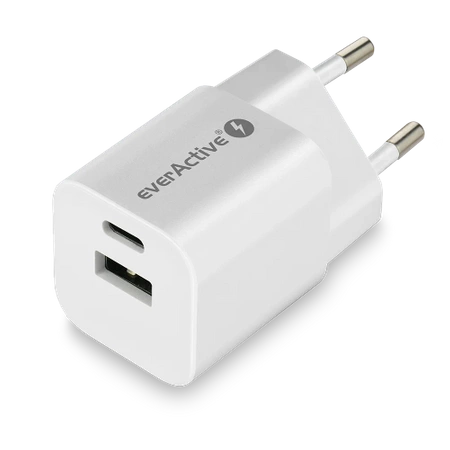 Ładowarka USB, ładowarka sieciowa, szybkie ładowanie QC3.0 + USB-C PD PPS 30W, everActive GaN SC-390Q