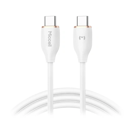 Kabel USB-C - USB-C, 60 W, 1,5 m, biały, Miccell, MIC-004051